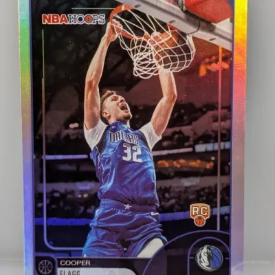 Sale Photo Thumbnail #461: Cooper Flagg NBA Hoops rookie basketball trading card with a holographic foil border format.