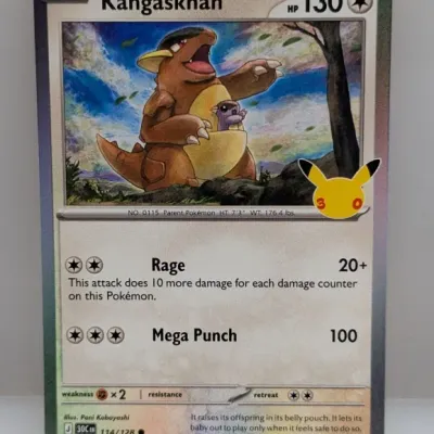 Sale Photo Thumbnail #230: Pokémon Trading Card Game Kangaskhan card #114/128 from the 25th Anniversary Celebrations set.