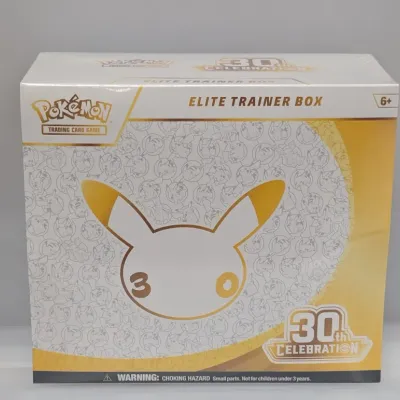 Sale Photo Thumbnail #23: Sealed Pokémon Trading Card Game 30th Celebration Elite Trainer Box in original factory plastic wrap.
