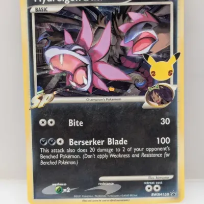 Sale Photo Thumbnail #650: Hydreigon C Lv.61 Pokémon card, promo SWSH138 featuring the 25th anniversary stamp from 2021.