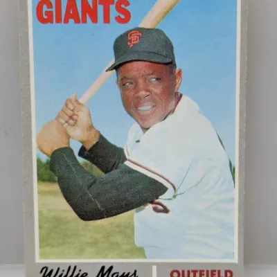 Sale Photo Thumbnail #227: 1968 Topps Willie Mays #50 baseball card featuring the San Francisco Giants outfielder with classic grey borders.