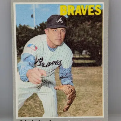 Sale Photo Thumbnail #442: 1970 Topps Phil Niekro Atlanta Braves baseball card #630 in good vintage condition.