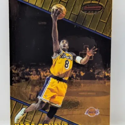 Sale Photo Thumbnail #359: 1996-97 Bowman's Best Kobe Bryant rookie basketball card featuring metallic accents and full-color action photo.