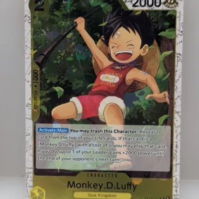Sale Photo Thumbnail #684: One Piece Card Game Monkey.D.Luffy character card (ST13-014), featuring young Luffy in Goa Kingdom.