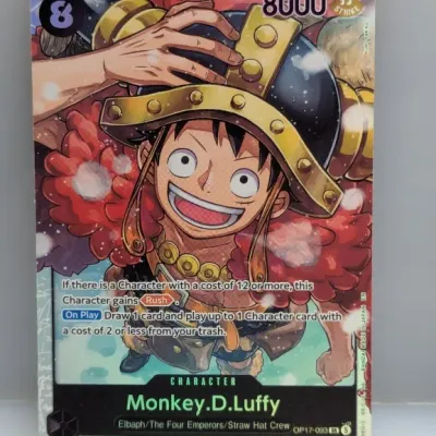 Sale Photo Thumbnail #578: One Piece Card Game Monkey.D.Luffy Super Rare alternate art card (OP17-093) featuring Elbaph artwork.