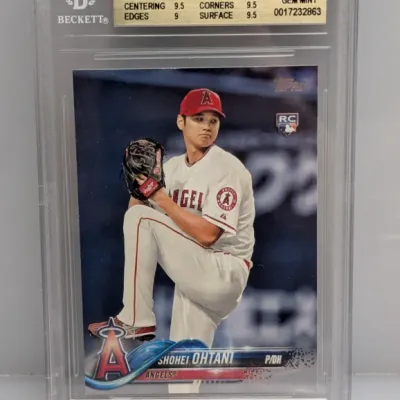Sale Photo Thumbnail #10: 2018 Topps #700 Shohei Ohtani rookie baseball card graded Beckett BGS 9.5 Gem Mint.