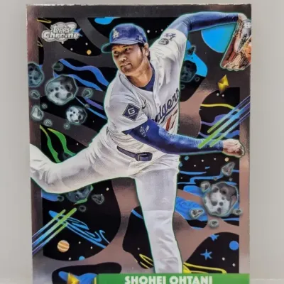Sale Photo Thumbnail #217: Shohei Ohtani Topps Chrome cosmic-style baseball card featuring a cosmic space background, in excellent condition.