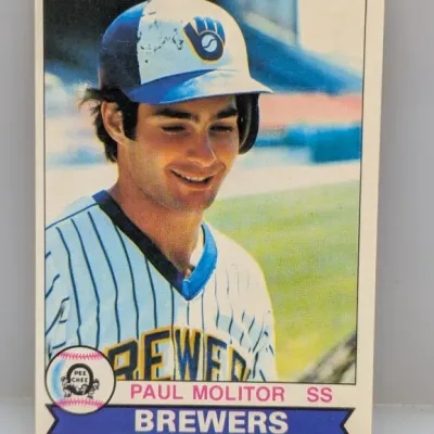 Sale Photo Thumbnail #753: 1979 O-Pee-Chee Paul Molitor #315 baseball trading card, featuring him in his Milwaukee Brewers uniform.
