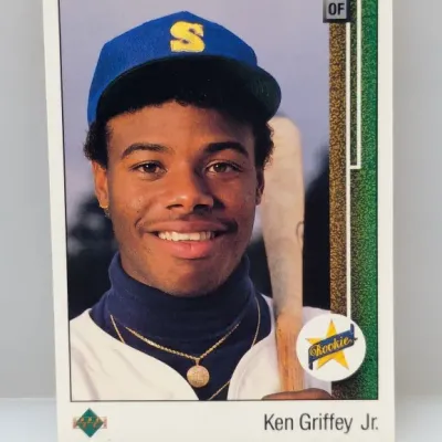 Sale Photo Thumbnail #549: 1989 Upper Deck Ken Griffey Jr. #1 rookie baseball card in clean condition.