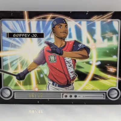 Sale Photo Thumbnail #9: Ken Griffey Jr. anime-style insert baseball trading card, limited edition numbered 06/10.