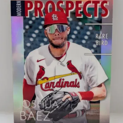Sale Photo Thumbnail #526: Bowman Modern Prospects Joshua Baez refractors trading card, featuring the St. Louis Cardinals prospect.