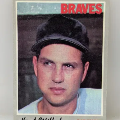 Sale Photo Thumbnail #351: 1969 Topps Hoyt Wilhelm #485 baseball card featuring the Atlanta Braves pitcher.