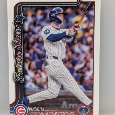 Sale Photo Thumbnail #214: 2024 Topps Future Stars Pete Crow-Armstrong baseball card featuring the Chicago Cubs player in excellent condition.