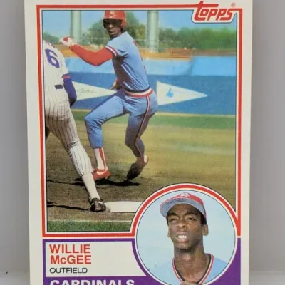 Sale Photo Thumbnail #492: 1983 Topps Willie McGee baseball card #580, featuring the St. Louis Cardinals outfielder in clean vintage condition.