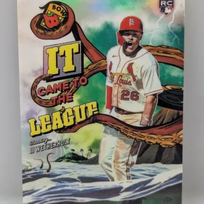 Sale Photo Thumbnail #413: Bowman "It Came to the League" rookie insert trading card featuring JJ Wetherholt of the St. Louis Cardinals in near-mint condition.