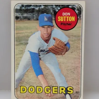 Sale Photo Thumbnail #623: 1968 Topps Don Sutton baseball card (#61) featuring the Los Angeles Dodgers pitcher in good vintage condition.