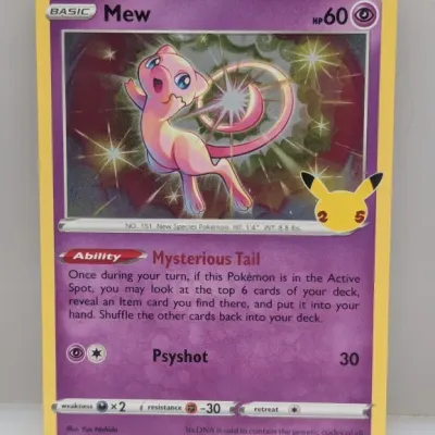 Sale Photo Thumbnail #533: Mew 011/025 Holo Pokémon trading card from the 2021 25th Anniversary Celebrations set.