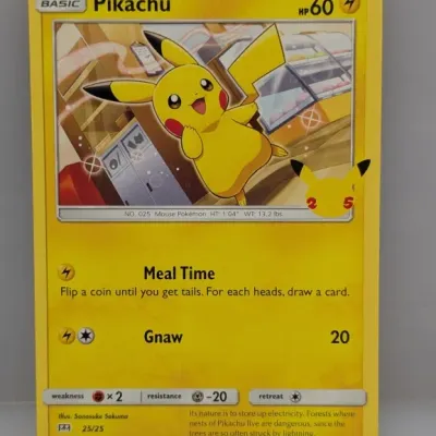 Sale Photo Thumbnail #731: 2021 Pokémon 25th Anniversary Celebration McDonald's promo Pikachu card (25/25) in near-mint condition.