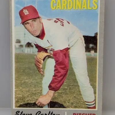 Sale Photo Thumbnail #591: 1970 Topps Steve Carlton #109 baseball card featuring the St. Louis Cardinals pitcher.