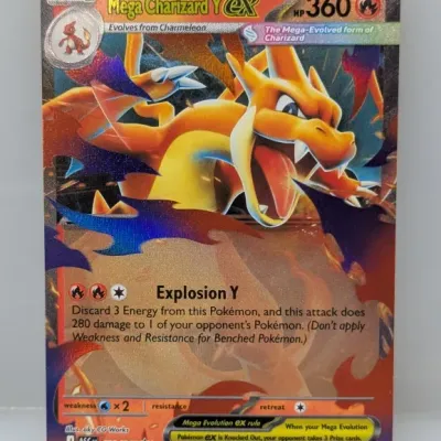 Sale Photo Thumbnail #483: Mega Charizard Y ex holographic Pokémon trading card (022/217) in sharp condition with full art illustration.