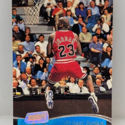 Sale Photo Thumbnail #773: 1992-93 Topps Stadium Club Michael Jordan trading card #1 in excellent condition.