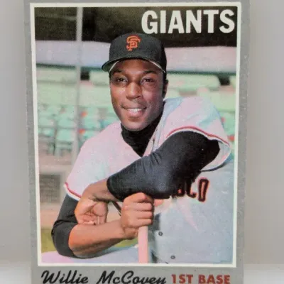 Sale Photo Thumbnail #541: 1970 Topps Willie McCovey #250 baseball card, featuring the San Francisco Giants first baseman with the iconic grey border design.