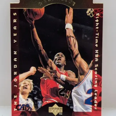 Sale Photo Thumbnail #614: 1990s Upper Deck Michael Jordan 'A Cut Above' insert trading card.