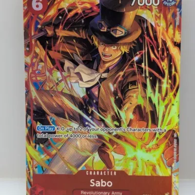 Sale Photo Thumbnail #681: One Piece Card Game Sabo (OP05-007 SR) alternate art full-art foil character card.