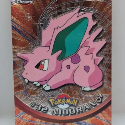 Sale Photo Thumbnail #748: 2000 Topps Chrome Pokémon Series 1 #32 Nidoran♂ trading card featuring a embossed holofoil finish.