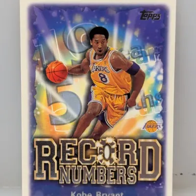 Sale Photo Thumbnail #346: 1999-00 Topps Kobe Bryant Record Numbers insert trading card #RN-5, featuring the Los Angeles Lakers star in fair condition.