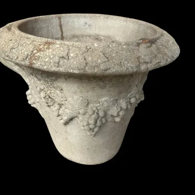 Sale Photo Thumbnail #387: Concrete urn-style planter with side handles and grape relief. Local   in   / Shreveport area.  