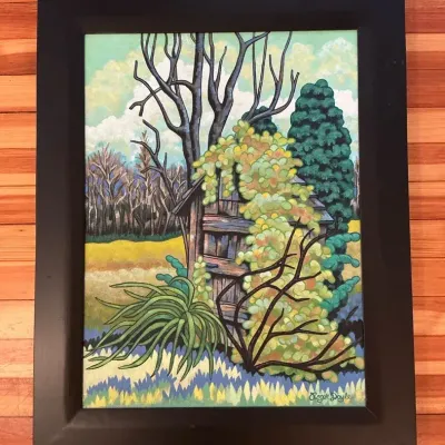 Roger Doyle “Easton Outhouse” Signed Painting (23.5 x 29.5)
