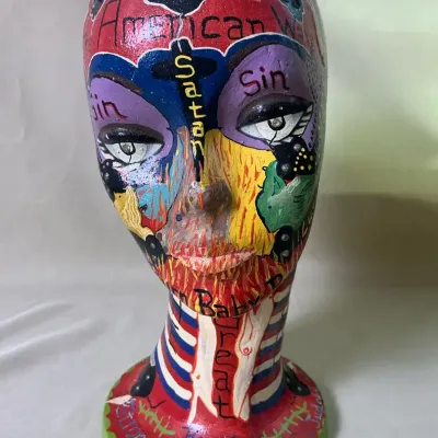 Cherry ShaElaReEl Biblical Head Enamel Painted 
