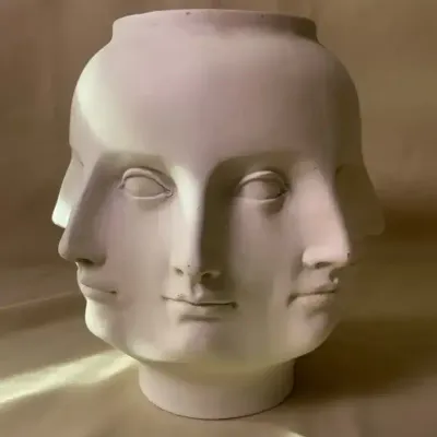 TMS 2005 White Perpetual Face Vase 