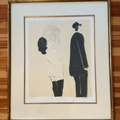 David Schneuer “The Couple” Signed & Numbered Serigraph (25 x 29.5)