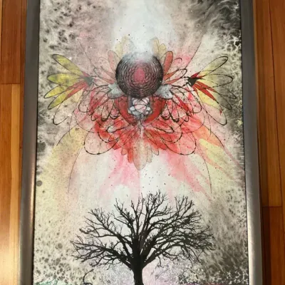 Matt Muirhead Whimsical Mixed Media Artwork (28.5 x 42.25)