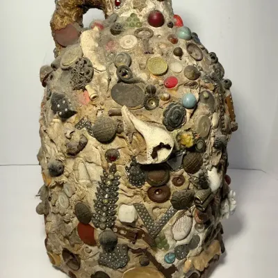 Folk Art Memory Jug “Allen” (14 Inch) (LR103)