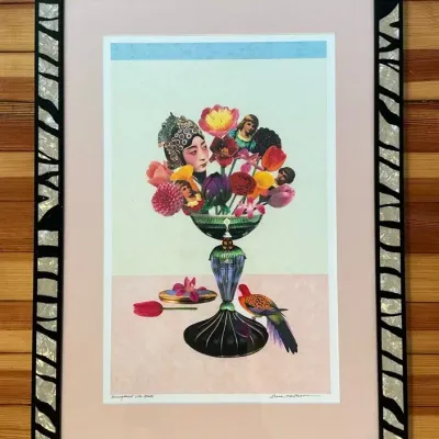 Luana Kaufmann “Arrangement with Heads” Signed Abstract Print (17.75 x 24.25)