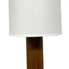 Sale Photo Thumbnail #4: Vintage Wood-Finish Column Mid-Century Table Lamp