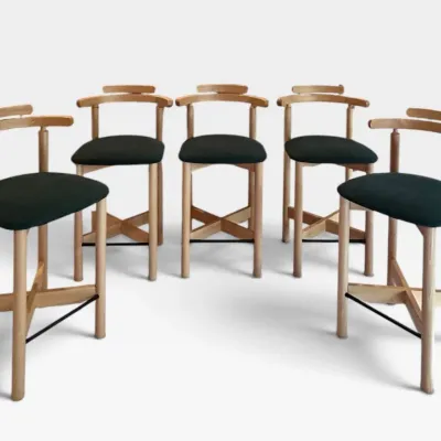 Sale Photo Thumbnail #35: Set of 5 Vintage Mid-Century Modern Danish Teak Bar Stools by Findahls Møbelfabrik