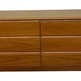 Sale Photo Thumbnail #2: Danish Modern Teak 6-Drawer Dresser. Dimensions: 66" W x 20" D x 29" H