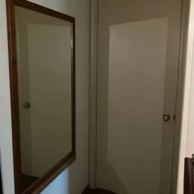 Large Rectangular Wood Frame Wall Mirror 
