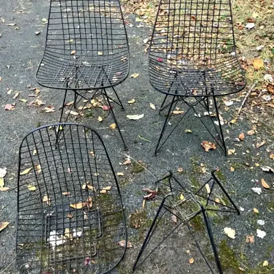 3 Eames DKR Wire Chairs for Herman Miller 
