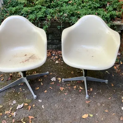 Eames for Herman Miller MCM Fiberglass Shell Armchairs 
