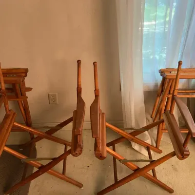 4 Vintage Telescope Folding Furniture Company Director's Chairs (No Covers) #2