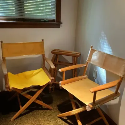 3 Vintage Telescope Folding Furniture Company Director's Chairs #1