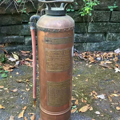 Antique "Childs" Copper and Brass Fire Extinguisher 
