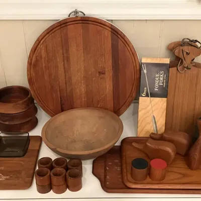 A Mix of Teak and Other Wood Pieces 