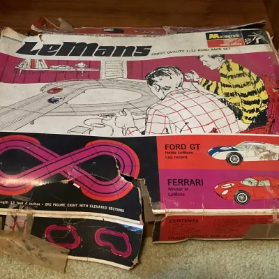 1960s Monogram Le Mans 1/32 Scale Road Race Slot Car Set 