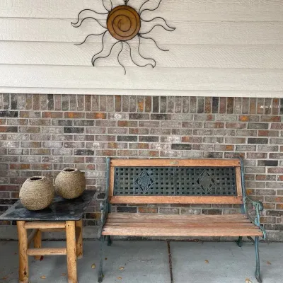 Outdoor Bench Side Table And Decor 
